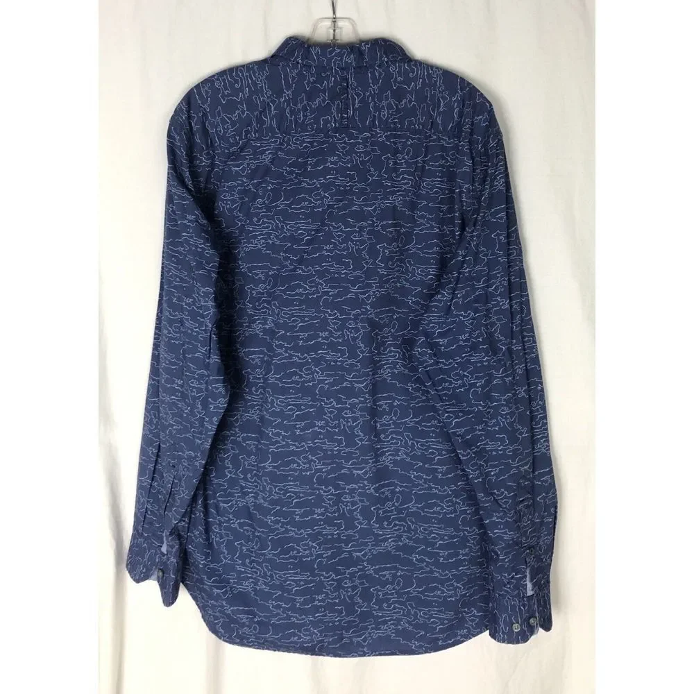 Banana Republic Custom 078‎ Wash Slim Men Size XL Long Sleeve Blue Shirt